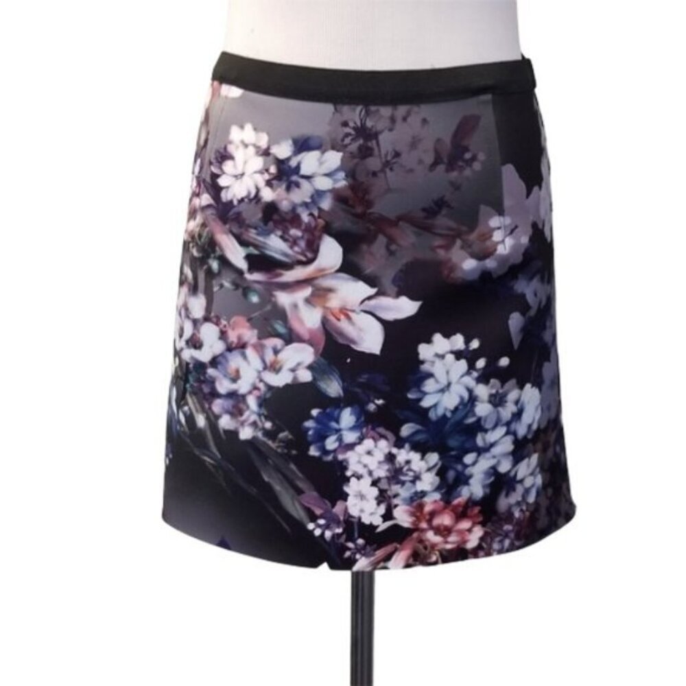Topshop floral mini skirt women's size 2 (68)